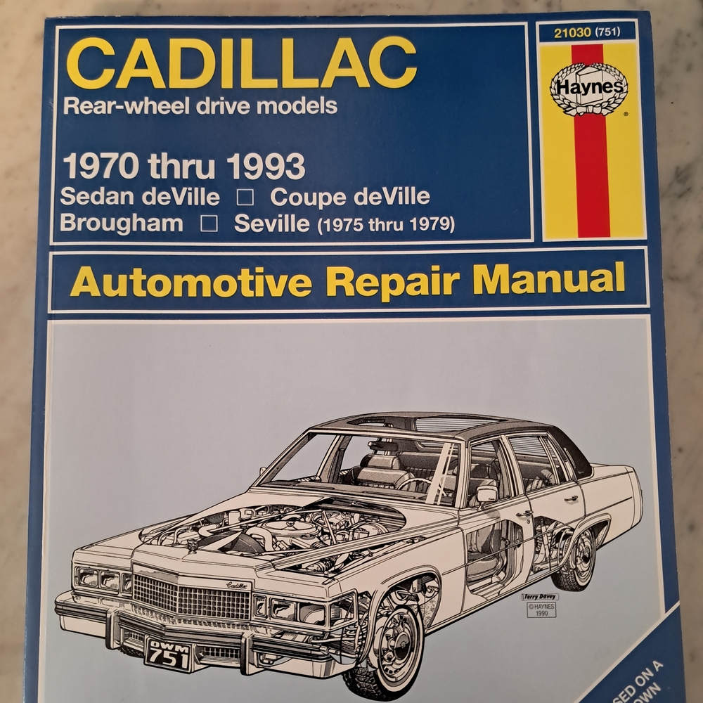 Hanes Blue and Yellow Cadillac Automotive Repair Manual